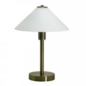 Ohio Opal Matt Glass Table Lamp Antique Brass by Telbix, a Table & Bedside Lamps for sale on Style Sourcebook