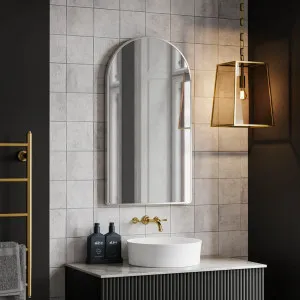 Ingrain Arch Shaped Brushed Nickel Framed Mirror 500mm by 900mm by Ingrain, a Vanity Mirrors for sale on Style Sourcebook