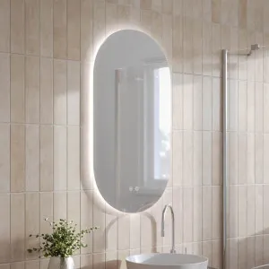 Ingrain Pill Shaped Frameless Backlit LED Mirror 500mm by 900mm by Ingrain, a Vanity Mirrors for sale on Style Sourcebook