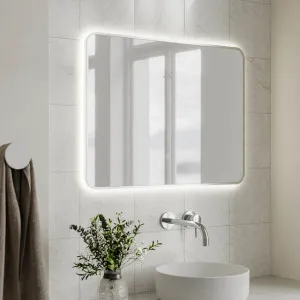 Ingrain Rectangle Brushed Nickel Framed Backlit LED Mirror 600mm by 800mm by Ingrain, a Vanity Mirrors for sale on Style Sourcebook