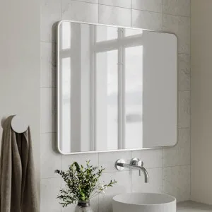 Ingrain Rectangle Brushed Nickel Framed Mirror 750mm by 900mm by Ingrain, a Vanity Mirrors for sale on Style Sourcebook