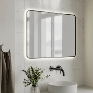 Ingrain Rectangle Matte Black Framed Backlit LED Mirror 600mm by 800mm by Ingrain, a Vanity Mirrors for sale on Style Sourcebook