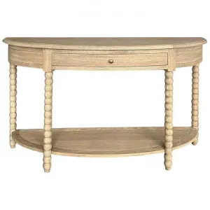Bobbin Oak Timber Curved Console Table, 140cm, Weathered Oak by Manoir Chene, a Console Table for sale on Style Sourcebook
