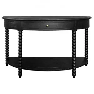 Bobbin Oak Timber Curved Console Table, 140cm, Black Oak by Manoir Chene, a Console Table for sale on Style Sourcebook