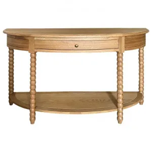 Bobbin Oak Timber Curved Console Table, 140cm, Natural Oak by Manoir Chene, a Console Table for sale on Style Sourcebook