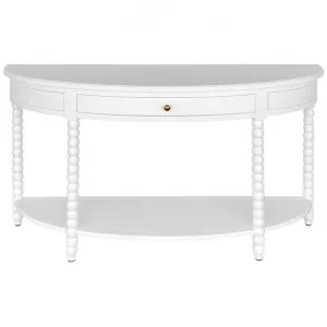 Bobbin Birch Timber Curved Console Table, 140cm, Matt White by Manoir Chene, a Console Table for sale on Style Sourcebook