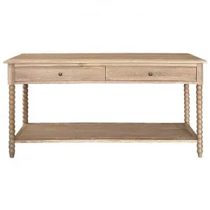 Bobbin Oak Timber Console Table, 160cm, Lime Washed Oak by Manoir Chene, a Console Table for sale on Style Sourcebook