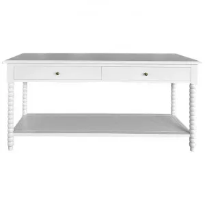 Bobbin Birch Timber Console Table, 160cm, Matt White by Manoir Chene, a Console Table for sale on Style Sourcebook