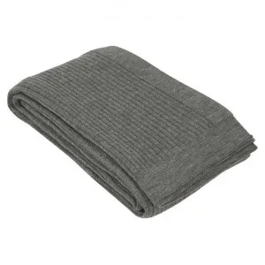 Corby Wool Throw, 230x130cm, Grey by Florabelle, a Throws for sale on Style Sourcebook