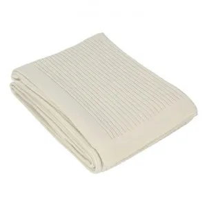 Corby Wool Throw, 230x130cm, Cream by Florabelle, a Throws for sale on Style Sourcebook