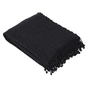 Flint Wool Throw, 170x130cm, Navy by Florabelle, a Throws for sale on Style Sourcebook