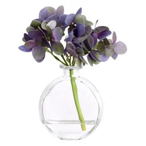 Fleur Artificial Hydrangea in Bud Vase, Purple Flower, 19cm by Glamorous Fusion, a Plants for sale on Style Sourcebook