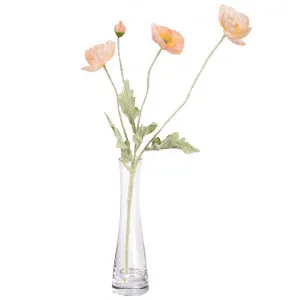 Linddy Artificial Poppy in Bud Vase, Peach Flower, 46cm by Glamorous Fusion, a Plants for sale on Style Sourcebook