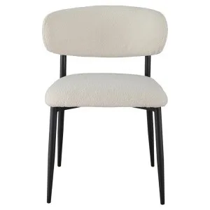 Linate Boucle Fabric Dining Chair, Off White by Viterbo Modern Furniture, a Dining Chairs for sale on Style Sourcebook