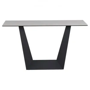 Nadia Ceramic Glass Top Modern Console Table, 130cm, Marmo White / Black by Viterbo Modern Furniture, a Console Table for sale on Style Sourcebook