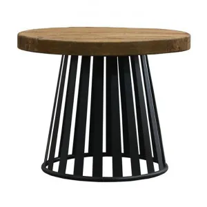 Dultic Recycled Pine Timber & Iron Round Side Table by Suncrest Furniture, a Side Table for sale on Style Sourcebook