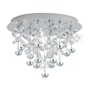 Pianopoli Crystal Glass & Stainless Steel Dimmable LED Batten Fix Ceiling Light, 15 Light by Eglo, a Fixed Lights for sale on Style Sourcebook