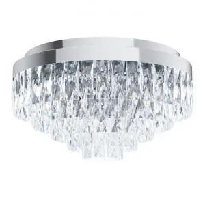 Valparaiso Crystal Glass & Steel Batten Fix Ceiling Light, 8 Light, Chrome by Eglo, a Fixed Lights for sale on Style Sourcebook