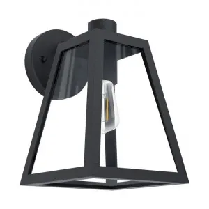Mirandola IP44 Metal & Glass Exterior Wall Lantern, Black by Eglo, a Outdoor Lighting for sale on Style Sourcebook