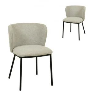 Set of 2 - Flossie Fabric Dining Chair - Coastal Light Grey by Interior Secrets - AfterPay Available by Interior Secrets, a Dining Chairs for sale on Style Sourcebook