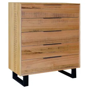 Southport Tasmanian Oak Timber 5 Drawer Tallboy by MATF Furniture, a Dressers & Chests of Drawers for sale on Style Sourcebook