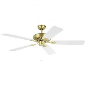 Waikiki AC Ceiling Fan, 132cm/52", Brass / White by Eglo, a Ceiling Fans for sale on Style Sourcebook