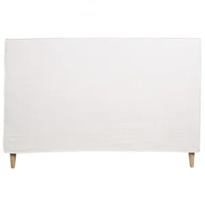 Vault Blended Linen Fabric Bed Headboard, King, Ivory by Canvas Sasson, a Bed Heads for sale on Style Sourcebook