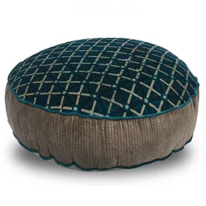 Indienne Ayan Velvet Fabric Round Floor Cushion Cover by Canvas Sasson, a Cushions, Decorative Pillows for sale on Style Sourcebook