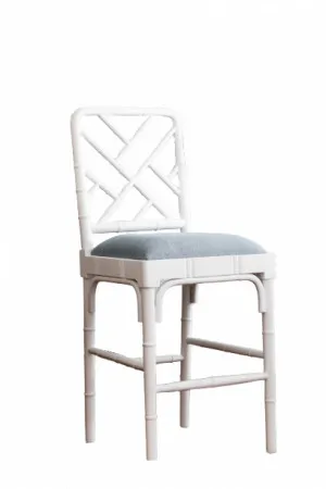 Modern Chippendale' Padded Linen Kitchen Stool by Style My Home, a Bar Stools for sale on Style Sourcebook