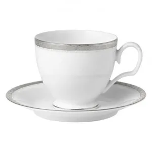 Noritake Charlotta Platinum Microwave Safe Fine Porcelain Tea Cup & Saucer Set by Noritake, a Cups & Mugs for sale on Style Sourcebook