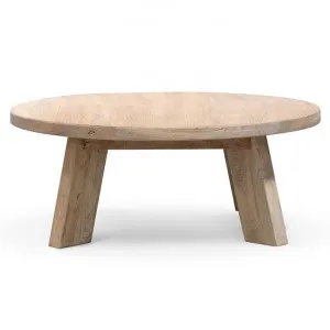 Jamison Elm Timber Round Coffee Table, 90cm, Natural by Conception Living, a Coffee Table for sale on Style Sourcebook