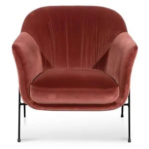 Uzzano Velvet Fabric Armchair, Blood Orange by Conception Living, a Chairs for sale on Style Sourcebook