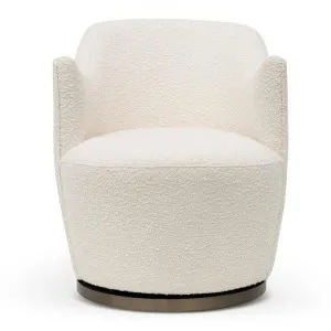 Colo Boucle Fabric Swivel Armchair, Ivory by Conception Living, a Chairs for sale on Style Sourcebook
