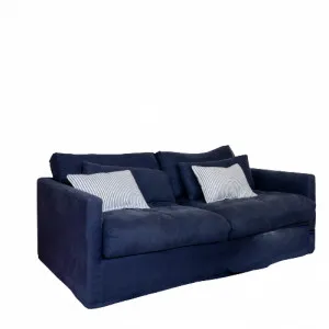 Capri' Slipcover Linen 3 Seater Lounge Navy by Style My Home, a Sofas for sale on Style Sourcebook