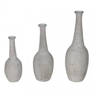 Rishani  Pots Set of 3 23x74cm in Antique White by OzDesignFurniture, a Baskets, Pots & Window Boxes for sale on Style Sourcebook