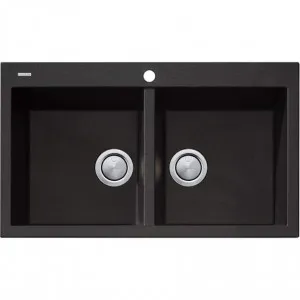 Santorini Black Double Bowl Topmount Sink by Santorini, a Kitchen Sinks for sale on Style Sourcebook