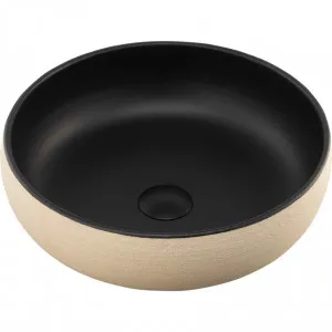 Terzofoco Light Earth and Matte Black Curved Countertop Basin by Terzofoco by Oliveri, a Basins for sale on Style Sourcebook