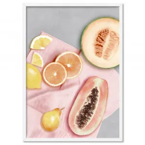 Papaya Fruit Picnic I - Art Print by Vanessa by Print and Proper, a Prints for sale on Style Sourcebook