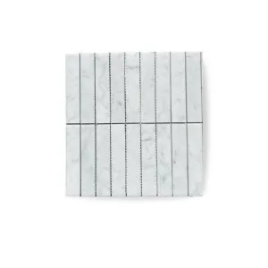 Carrara Marble Fingers Honed 30x150mm (302x318) by Groove Tiles, a Natural Stone Tiles for sale on Style Sourcebook