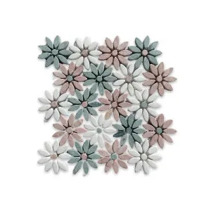 Rosa, Ming & Thassos Tumbled Fiore Di Marmo Mosaic (320x285) by Groove Tiles, a Natural Stone Tiles for sale on Style Sourcebook