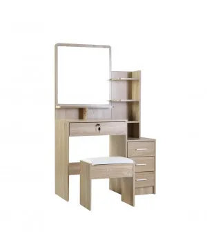 Oak Dressing Table Mirror Stool Set by Luxe Mirrors, a Shaving Cabinets for sale on Style Sourcebook