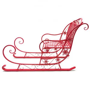 Shelton Metal Christmas Sleigh Bench, Red by Swishmas, a Benches for sale on Style Sourcebook