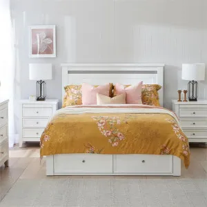 Olivia Wooden Bed with End Drawers, King, White by Glano, a Beds & Bed Frames for sale on Style Sourcebook