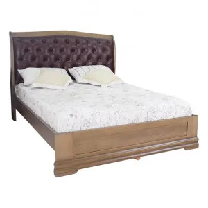Royale Leather & Messmate Timber Sleigh Bed, King by Glano, a Beds & Bed Frames for sale on Style Sourcebook