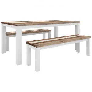 Largo Acacia Timber 3 Piece Dining Table & Bench Set, 200cm by Dodicci, a Dining Sets for sale on Style Sourcebook