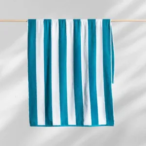 Canningvale Striped Cabana Beach Towel - Green, Cotton Terry by Canningvale, a Outdoor Accessories for sale on Style Sourcebook