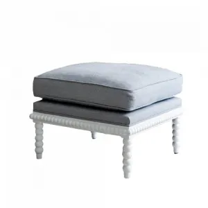Bobbin' Linen and Oak Ottoman- White/Duck Egg by Style My Home, a Ottomans for sale on Style Sourcebook