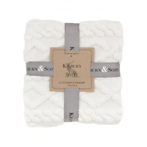 Kilburn & Scott Luxurious Cable Knit Throw, 130x170, Cream by Kilburn & Scott, a Throws for sale on Style Sourcebook