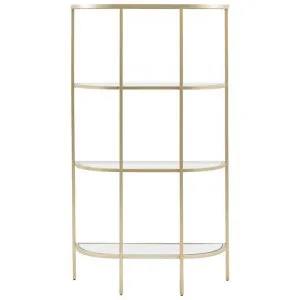 Firmo Glass & Metal Curved Display Shelf, Champagne Gold by Franklin Higgins, a Wall Shelves & Hooks for sale on Style Sourcebook