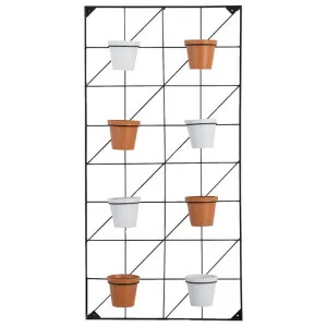 Lothian Iron Wall Planer Rack, 2x4 Pots, White / Terracotta by Casa Bella, a Plant Holders for sale on Style Sourcebook